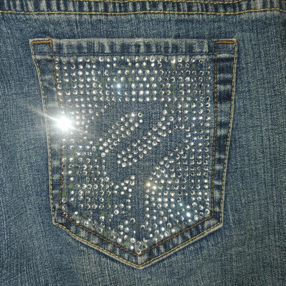 Vintage Yuka Jean Women's Blue and Silver Jeans
